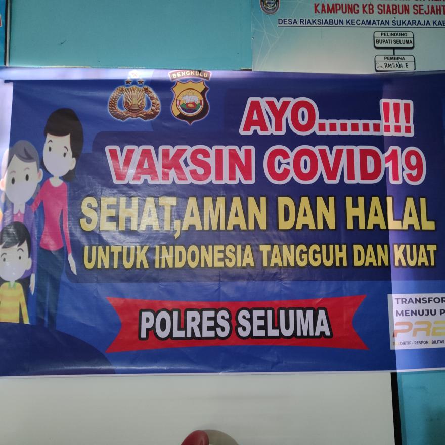 Pengadaan Kegiatan Vaksin Covid19 Serentak oleh Polres Seluma di Desa Riak siabun Tahun 2022